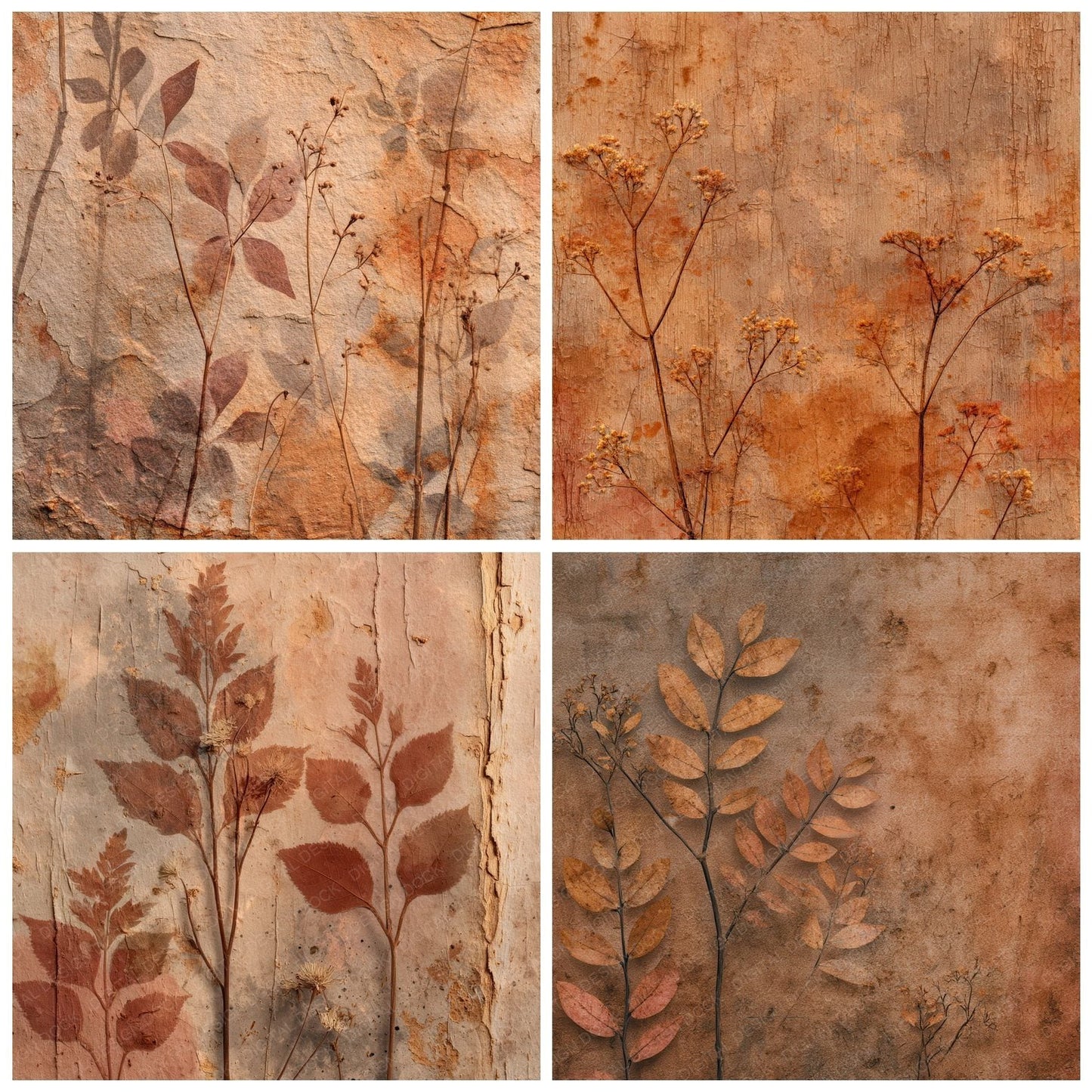 Sienna Leaf Wax Bark Texture Digital Paper Pack (DDD003483)