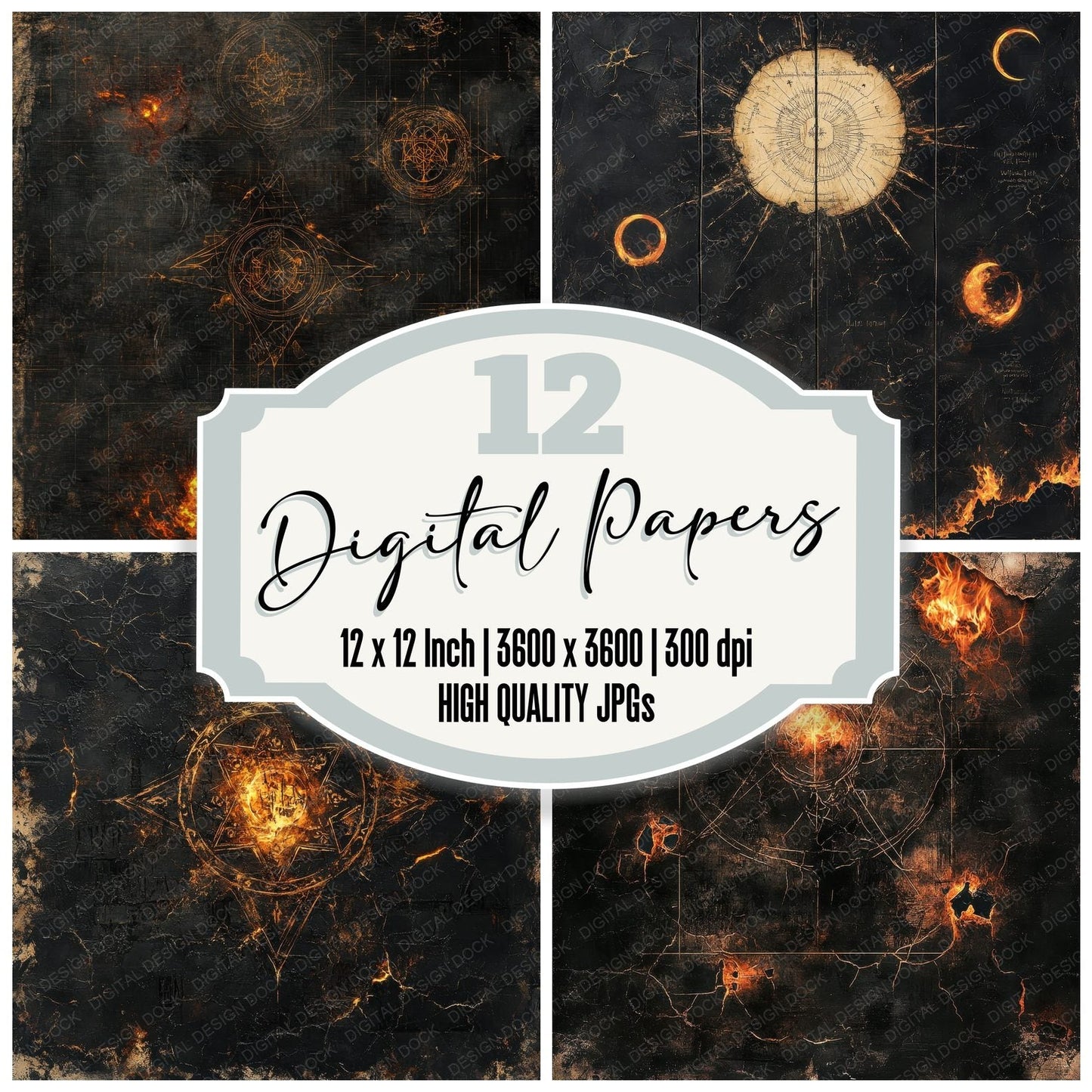 Sigil Flame Void Digital Paper Pack (DDD003484)