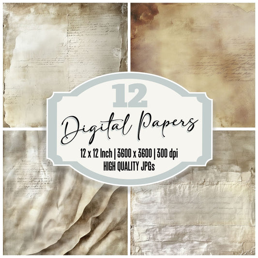 Silk Calligraphy Scroll Background Digital Paper Pack (DDD003488)