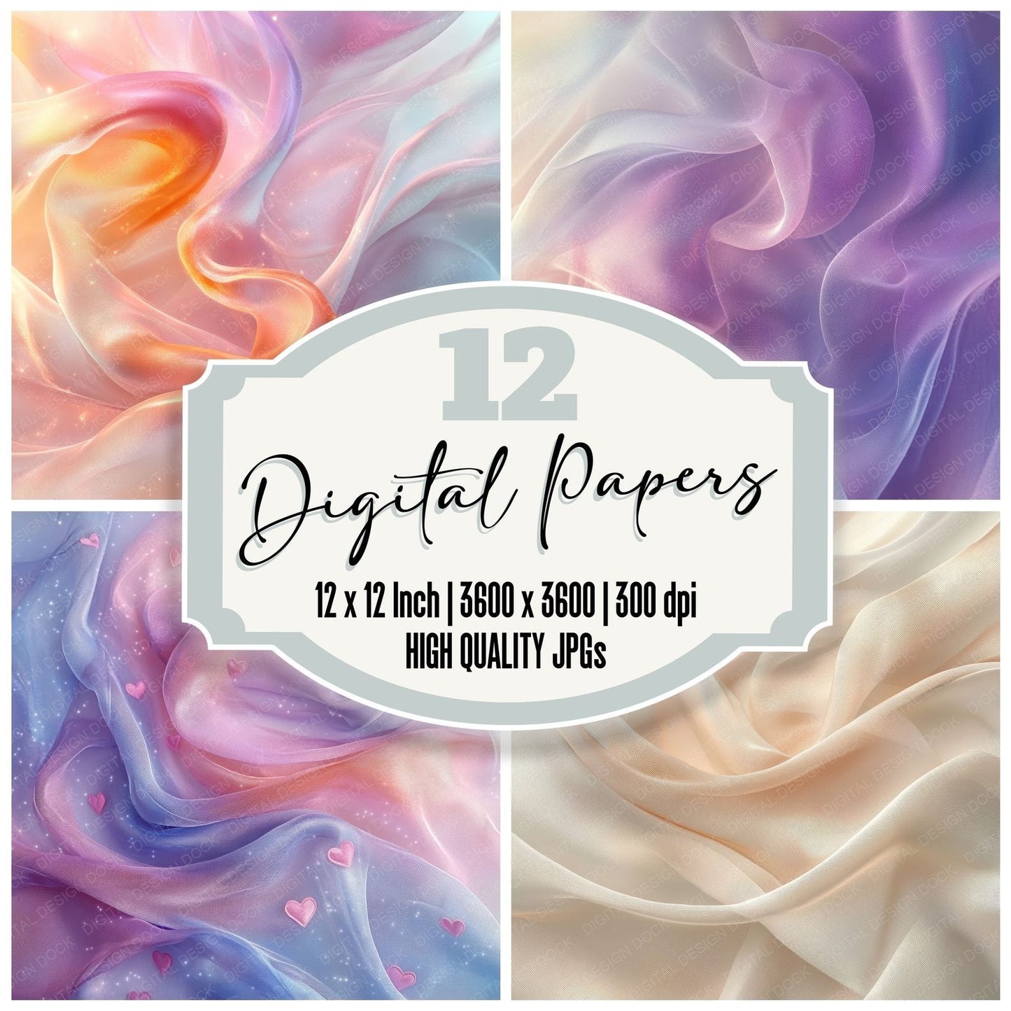 Silk Ribbon Affection Digital Paper Pack (DDD003489)