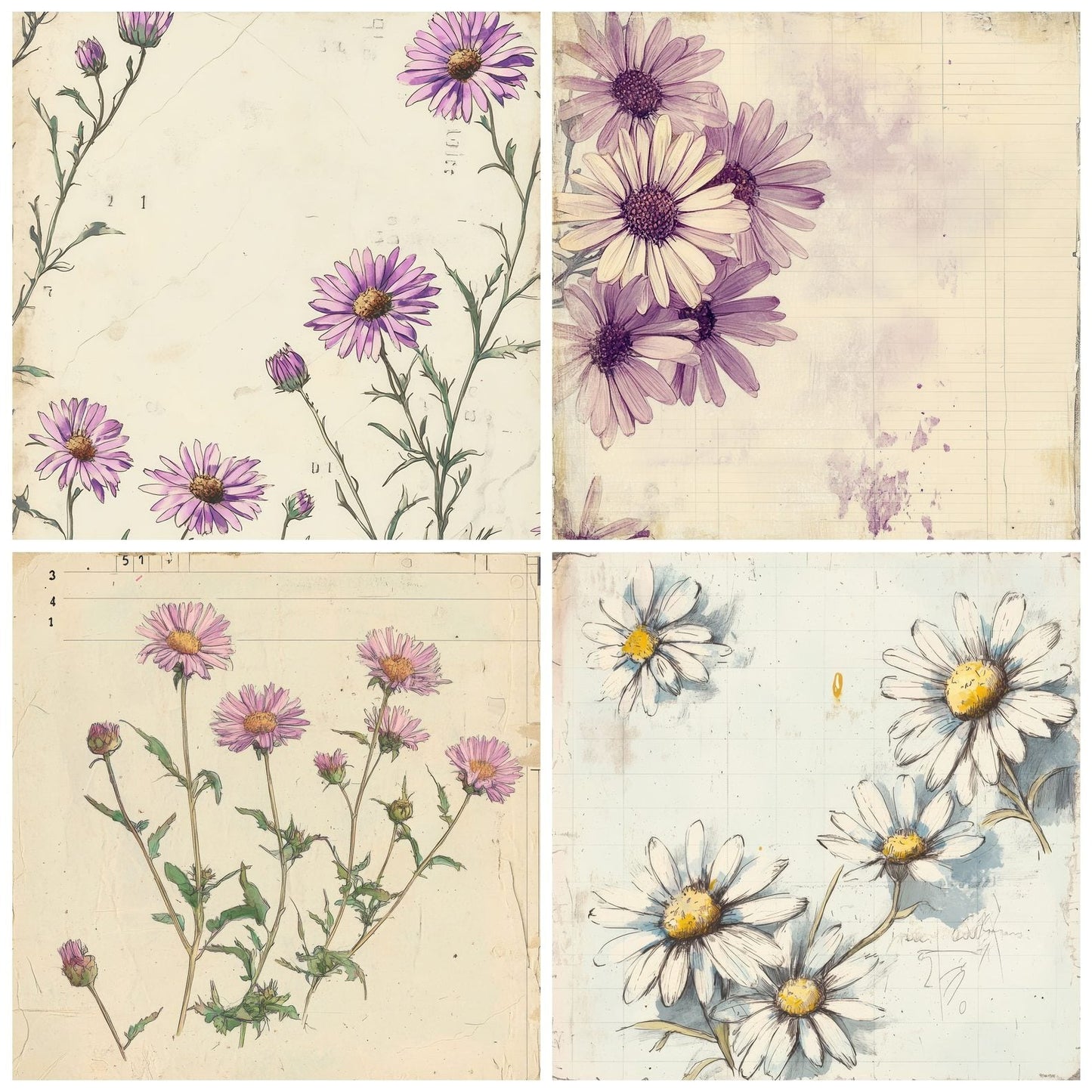 Sketch Aster Notepad Digital Paper Pack (DDD003506)