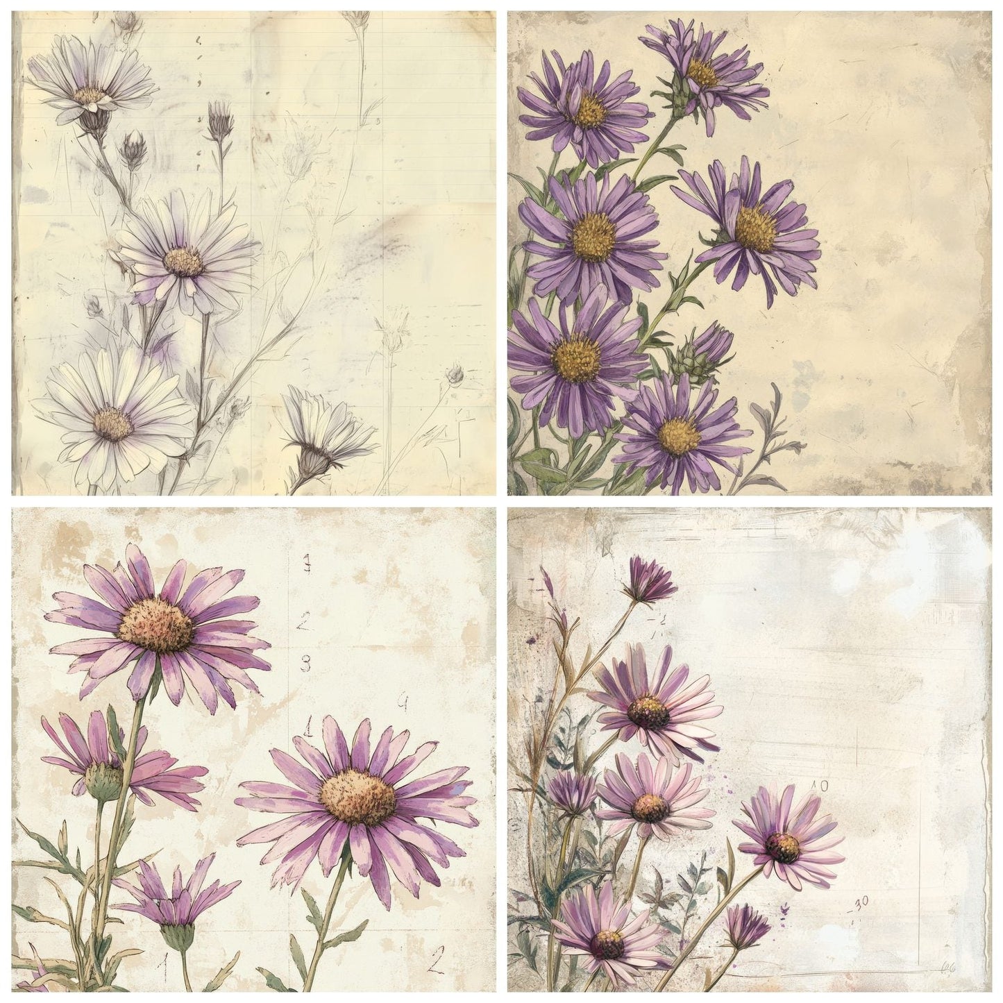 Sketch Aster Notepad Digital Paper Pack (DDD003506)