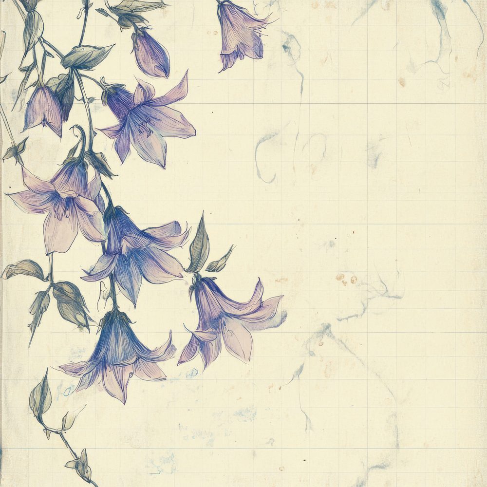 Sketch Bellflower Notepad Digital Paper Pack (DDD003510)