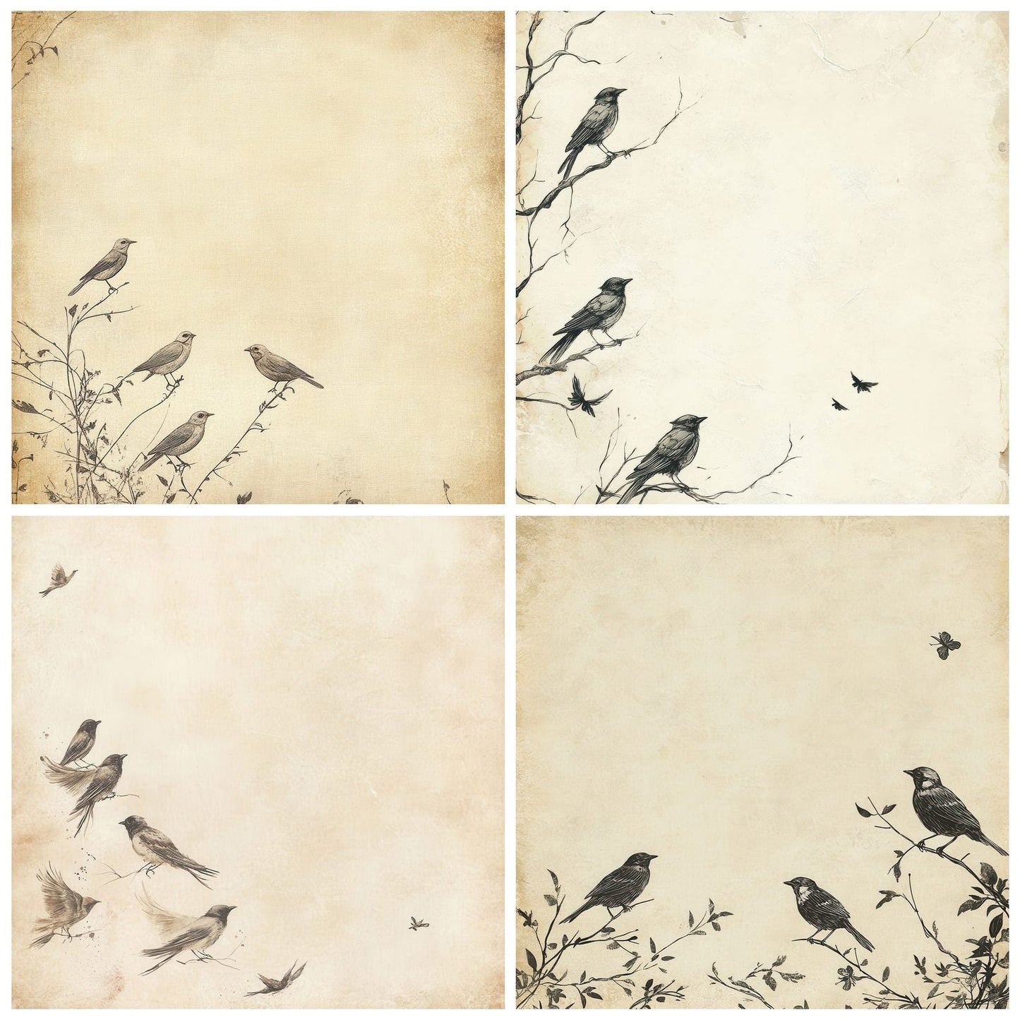 Sketch Bird Perch Digital Paper Pack (DDD003511)