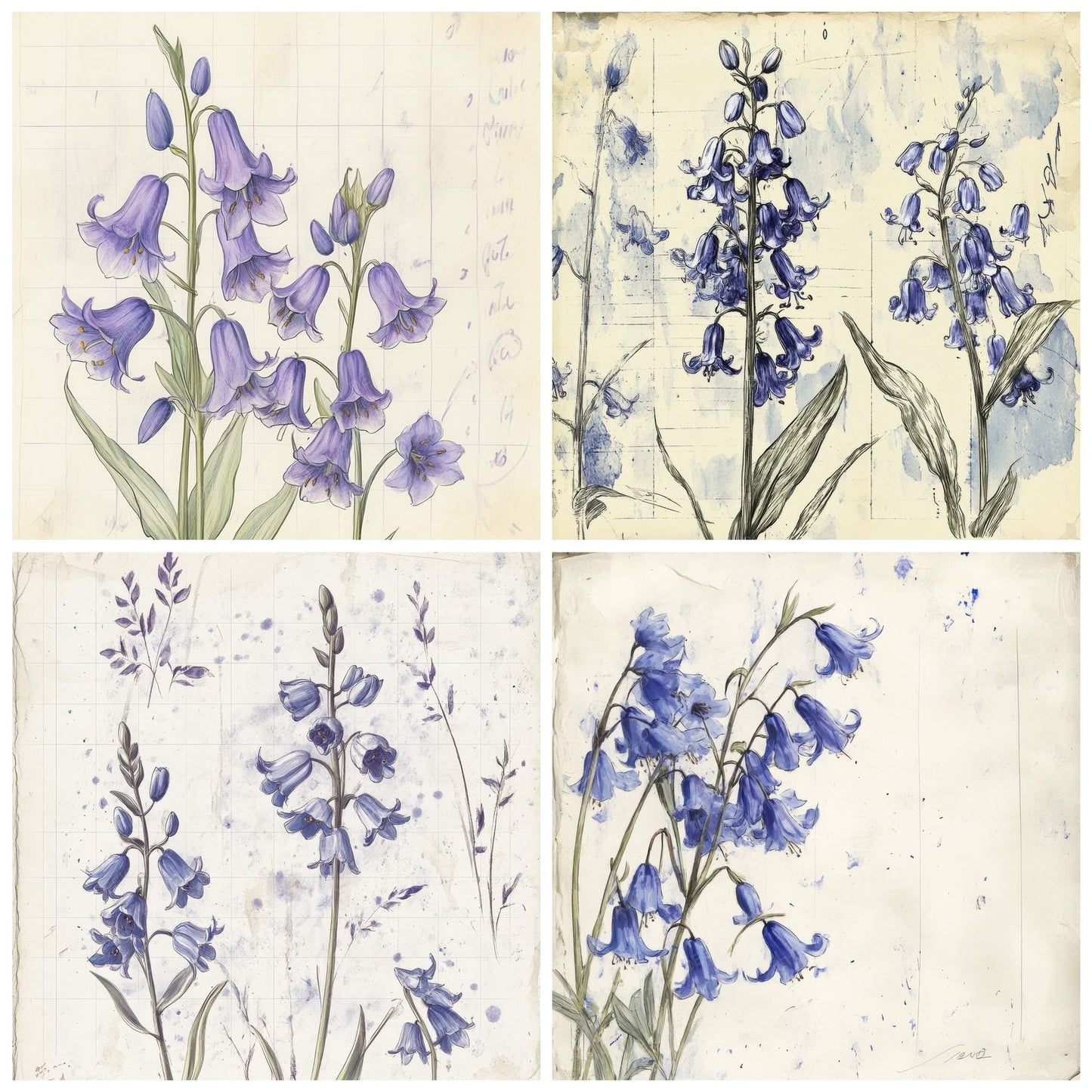 Sketch Bluebell Colour Digital Paper Pack (DDD003514)