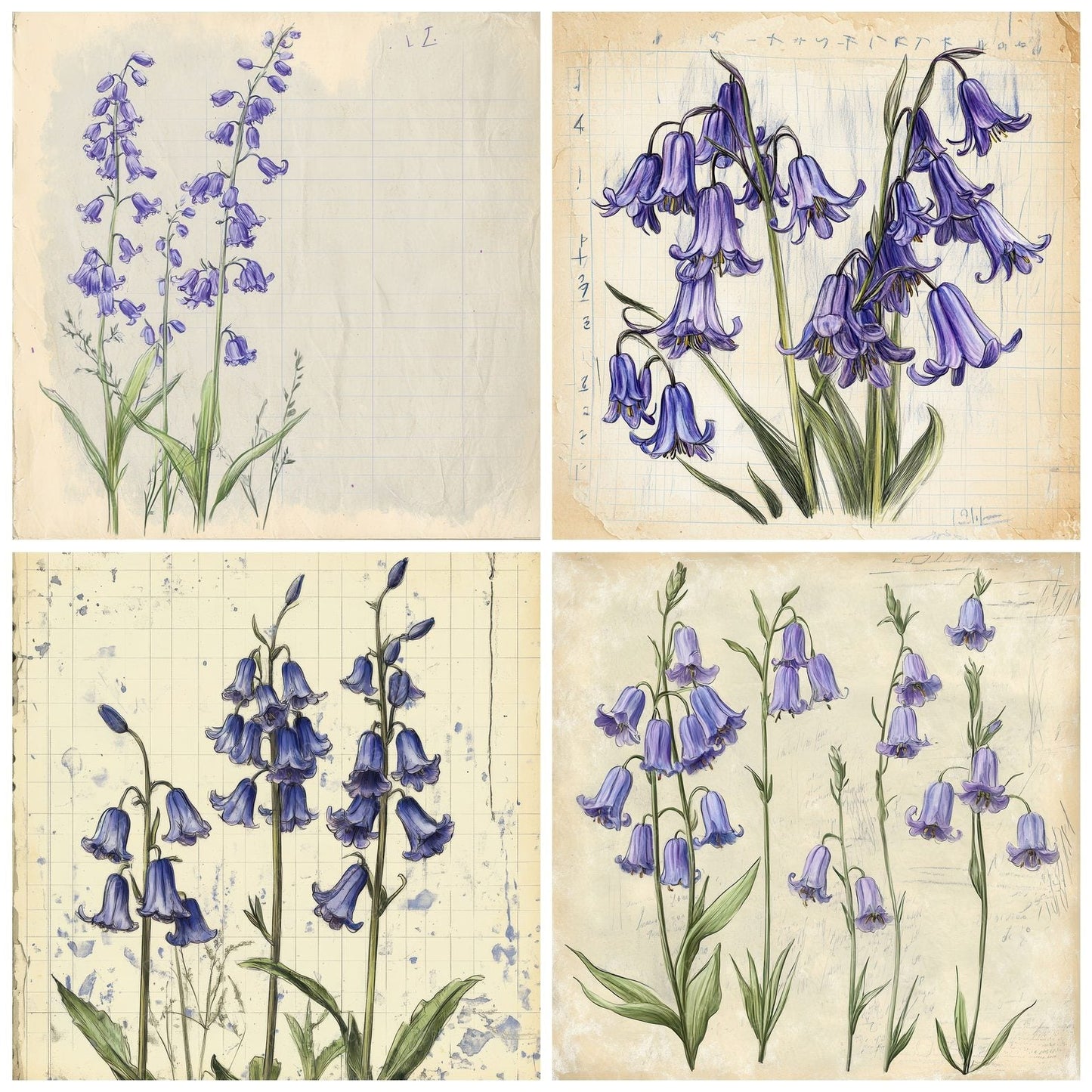 Sketch Bluebell Colour Digital Paper Pack (DDD003514)