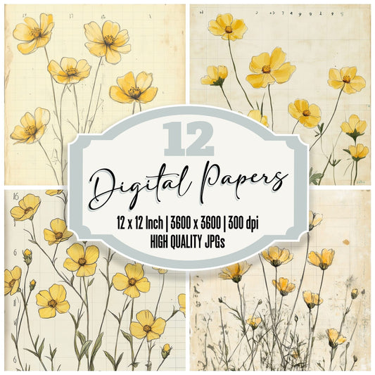 Sketch Buttercup Notepad Digital Paper Pack (DDD003517)