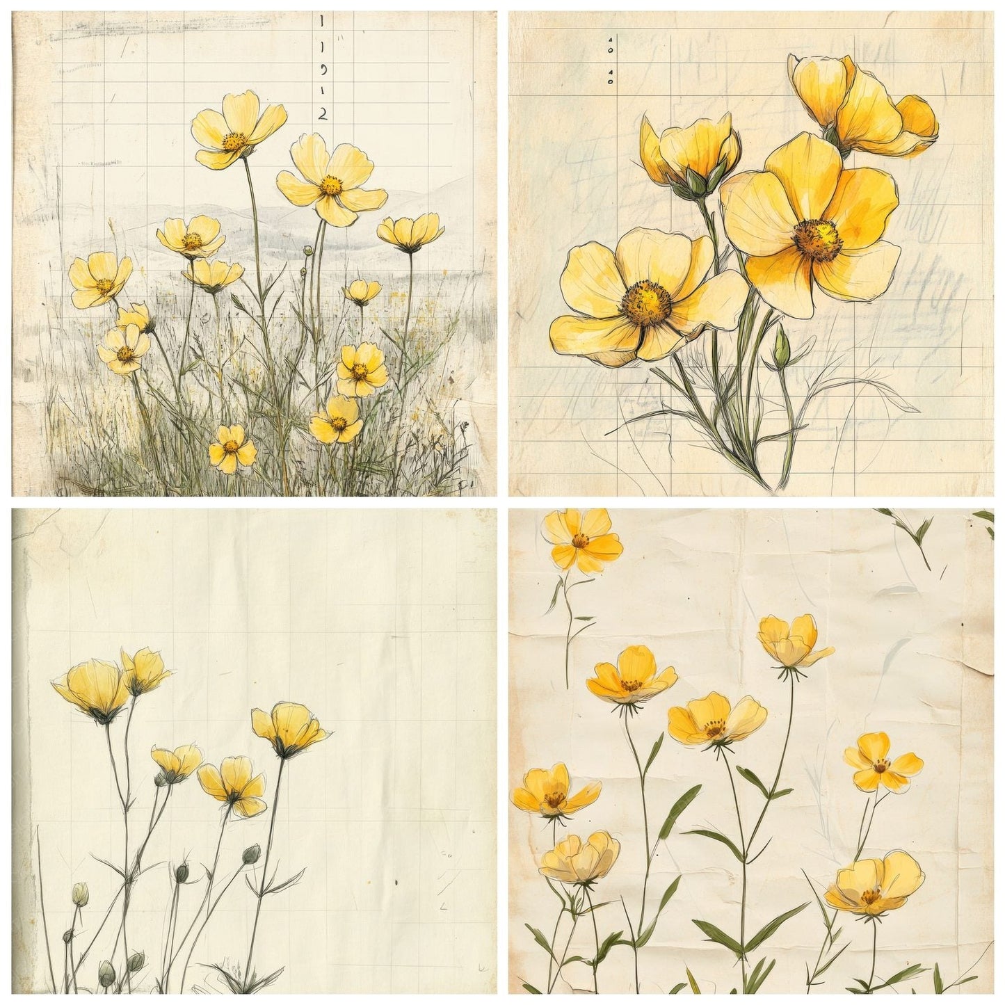 Sketch Buttercup Notepad Digital Paper Pack (DDD003517)