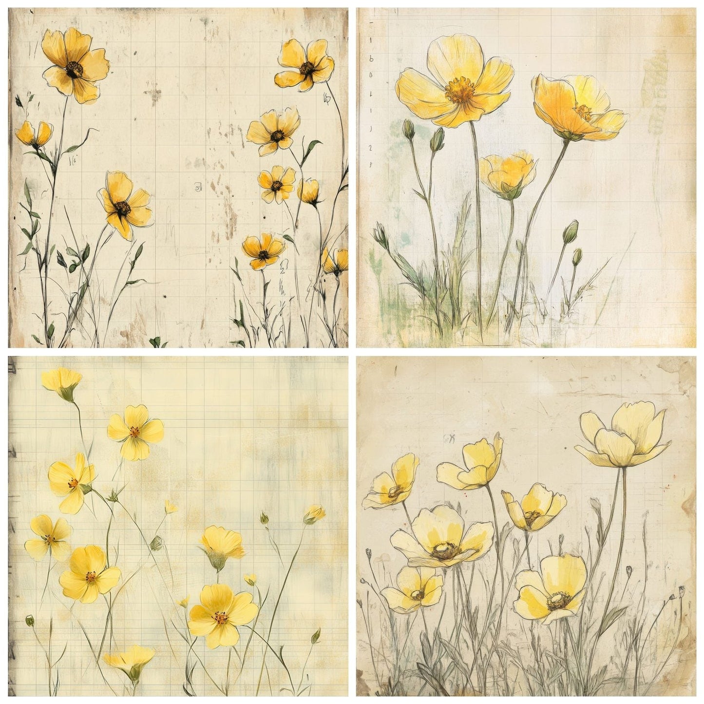 Sketch Buttercup Notepad Digital Paper Pack (DDD003517)