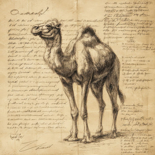 Sketch Camel Desert Chart Digital Paper Pack (DDD003519)
