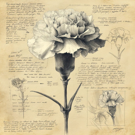 Sketch Carnation Bloom Focus Digital Paper Pack (DDD003523)