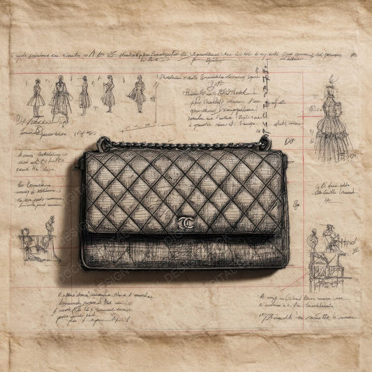 Sketch Chanel 2.55 Flap Bag Digital Paper Pack (DDD003530)