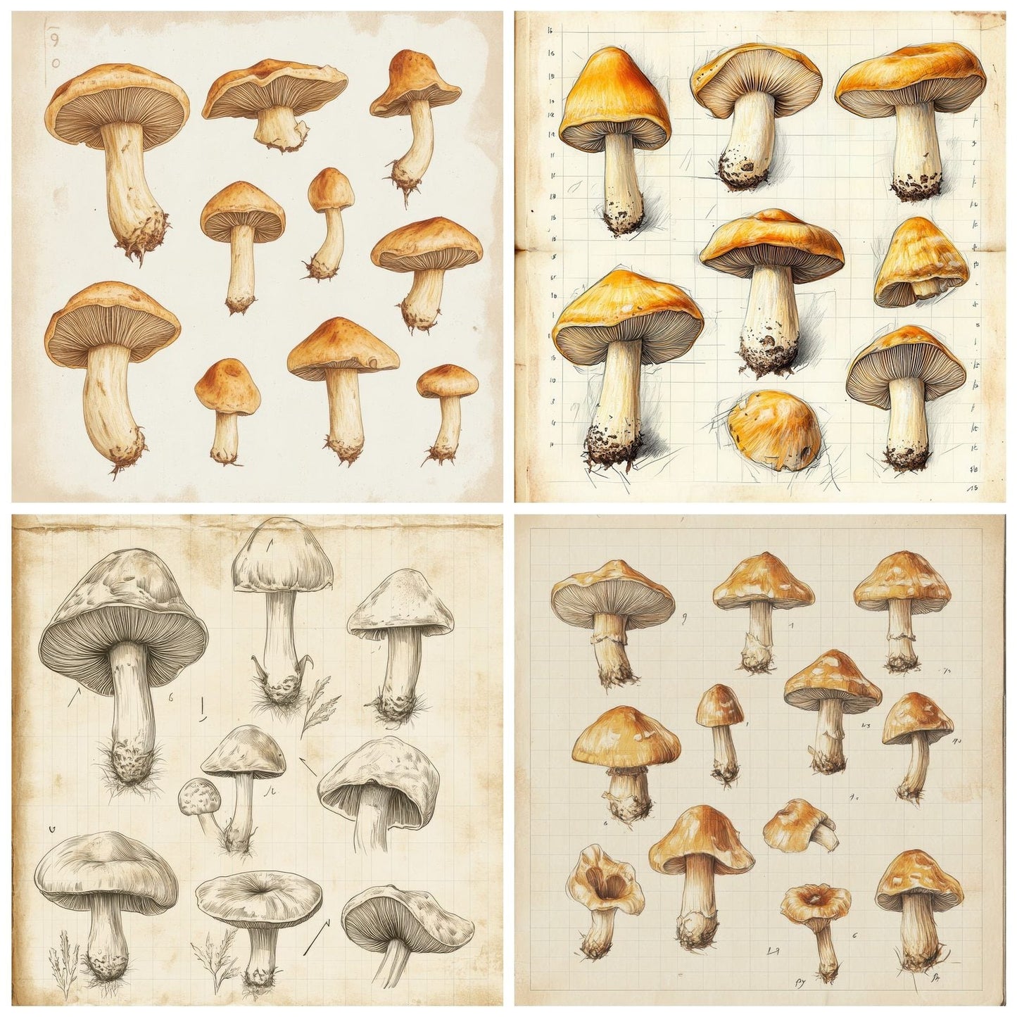 Sketch Chanterelle Notepad Digital Paper Pack (DDD003531)