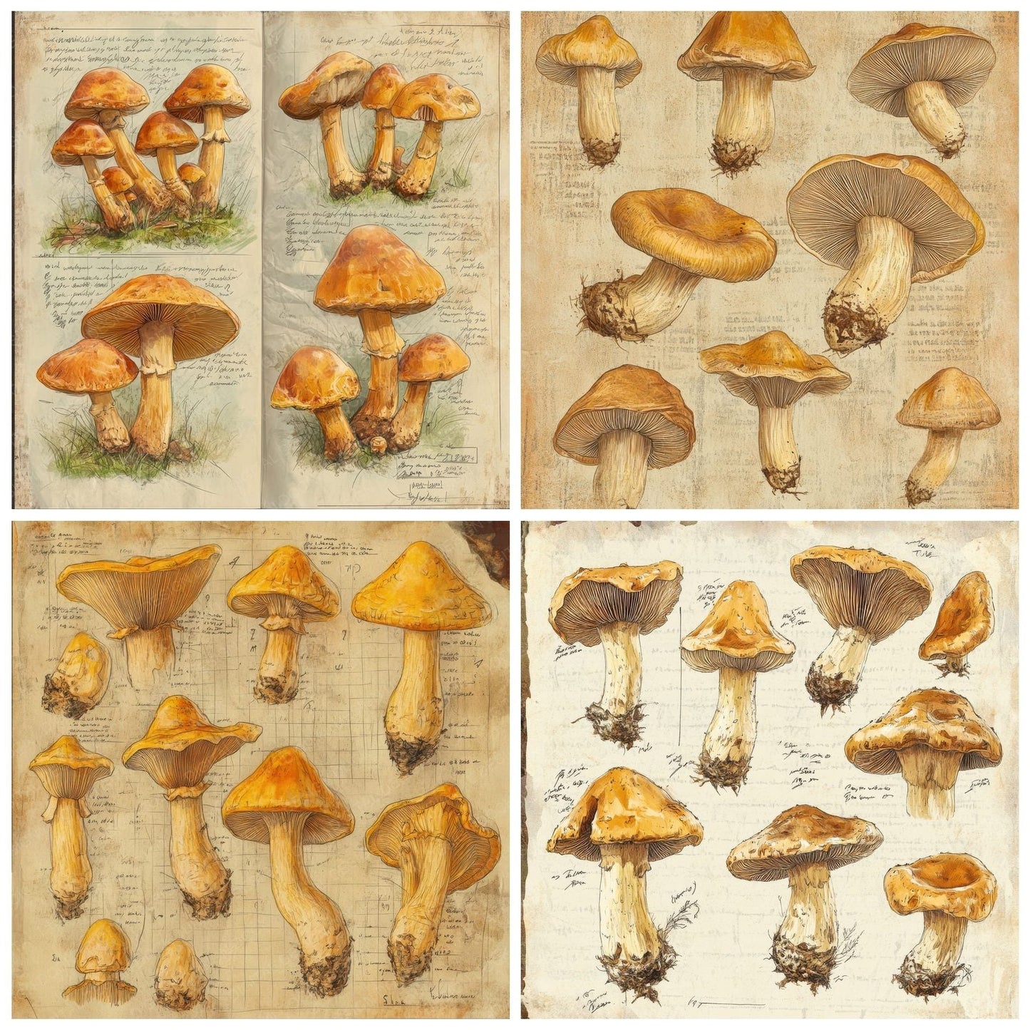 Sketch Chanterelle Notepad Digital Paper Pack (DDD003531)