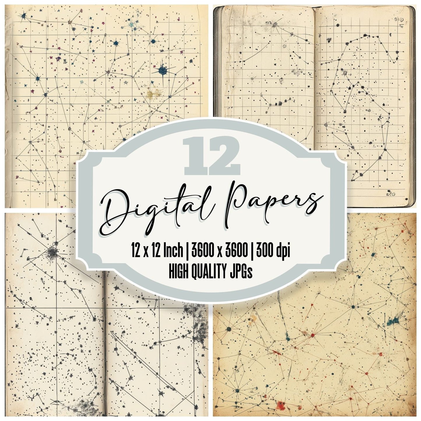Sketch Constellation Notepad Digital Paper Pack (DDD003534)