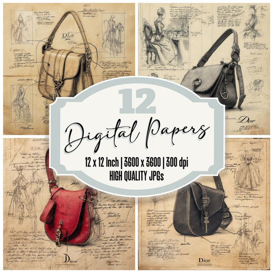 Sketch Dior Saddle Handbag Digital Paper Pack (DDD003545)