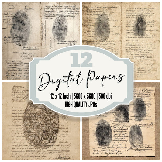 Sketch Finger Print Study Digital Paper Pack (DDD003552)