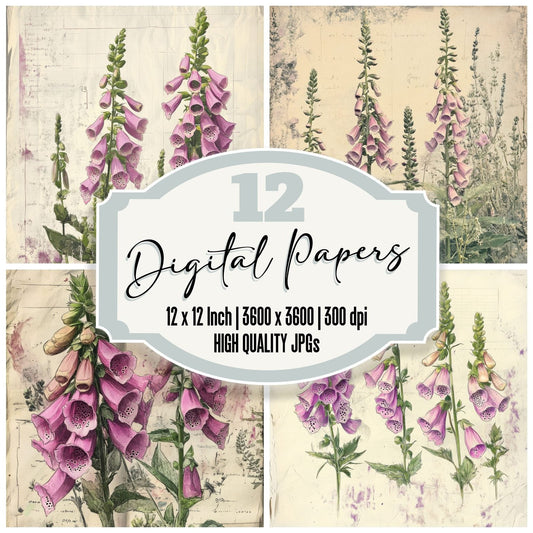 Sketch Foxglove Notepad Digital Paper Pack (DDD003557)