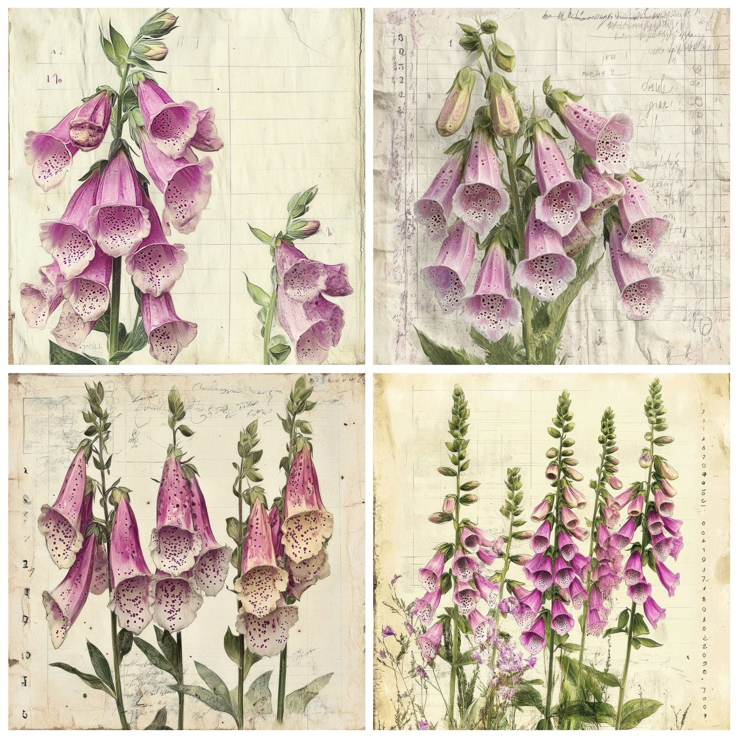Sketch Foxglove Notepad Digital Paper Pack (DDD003557)
