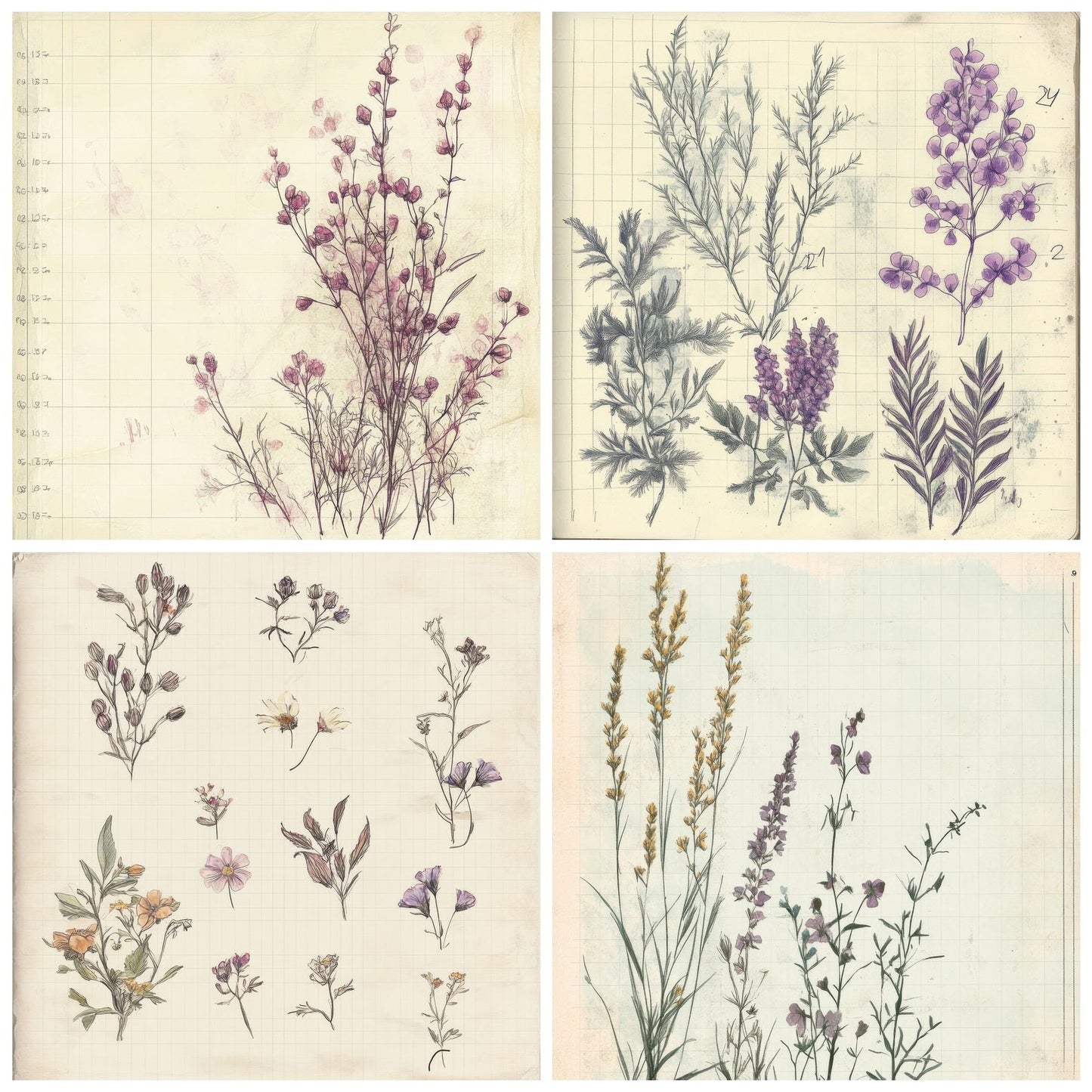 Sketch Heather Notepad Digital Paper Pack (DDD003571)