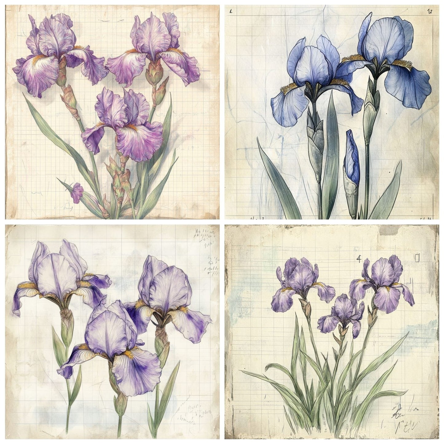 Sketch Iris Colour Digital Paper Pack (DDD003591)