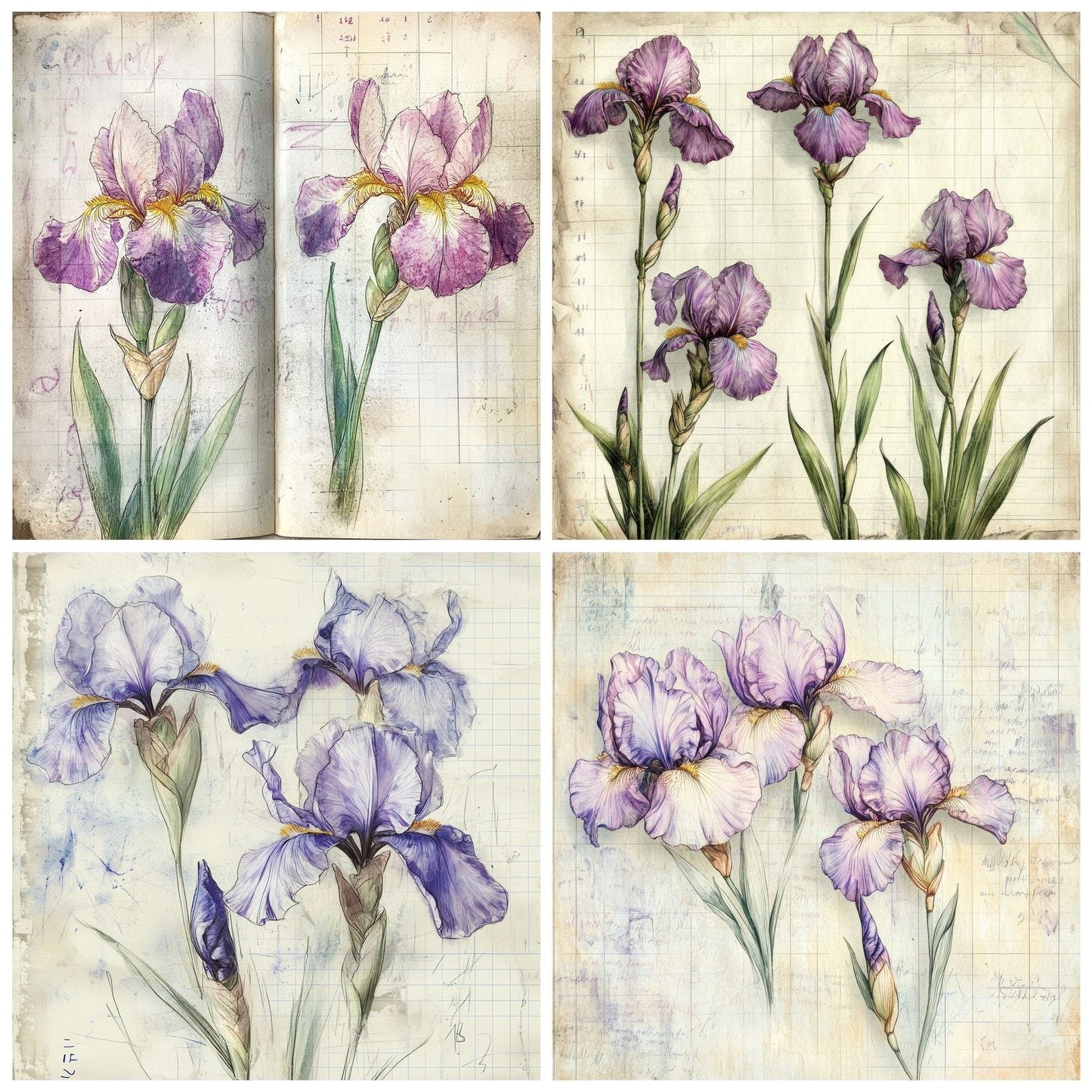 Sketch Iris Colour Digital Paper Pack (DDD003591)