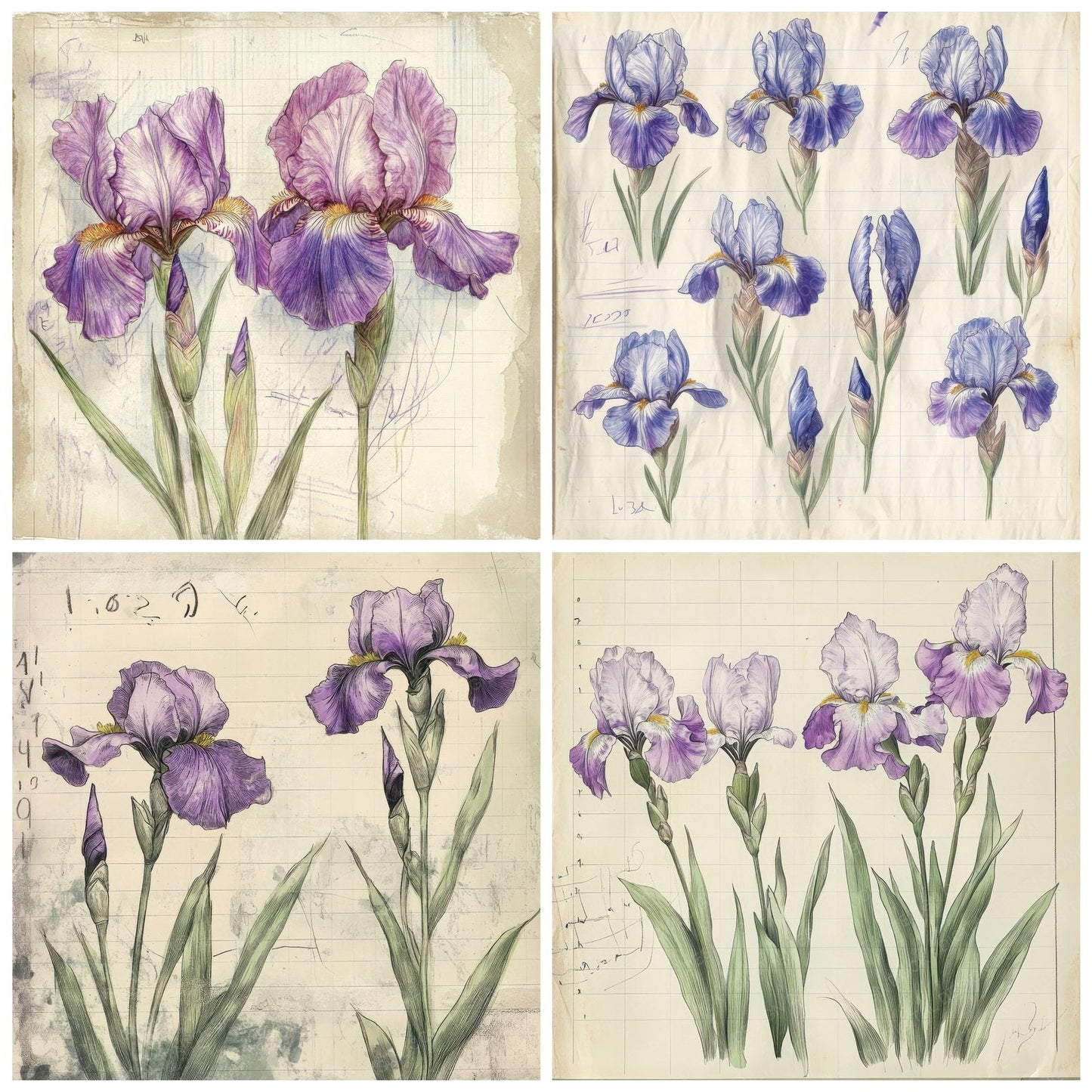 Sketch Iris Notepad Digital Paper Pack (DDD003592)