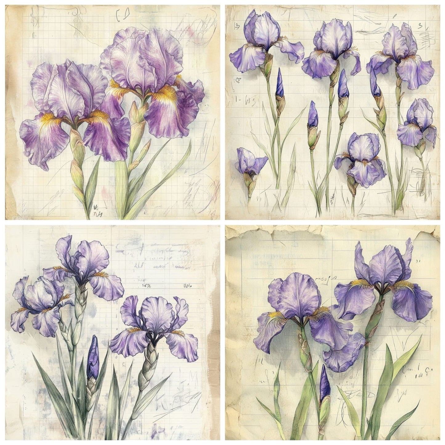 Sketch Iris Notepad Digital Paper Pack (DDD003592)