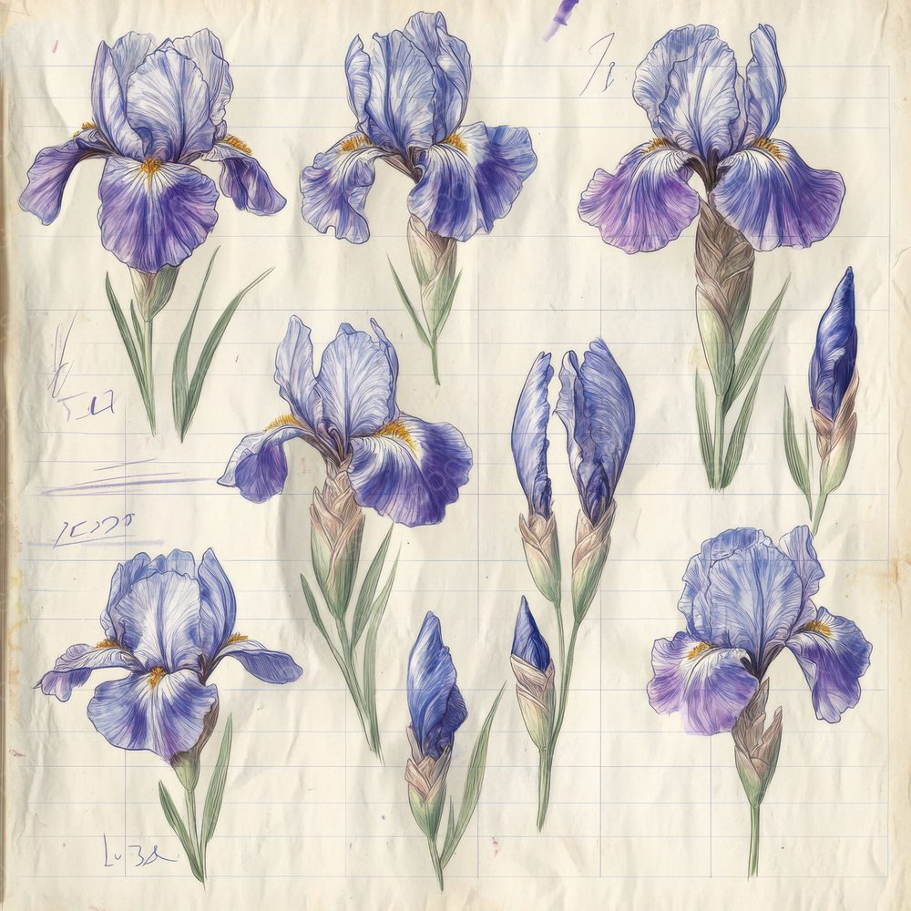 Sketch Iris Notepad Digital Paper Pack (DDD003592)