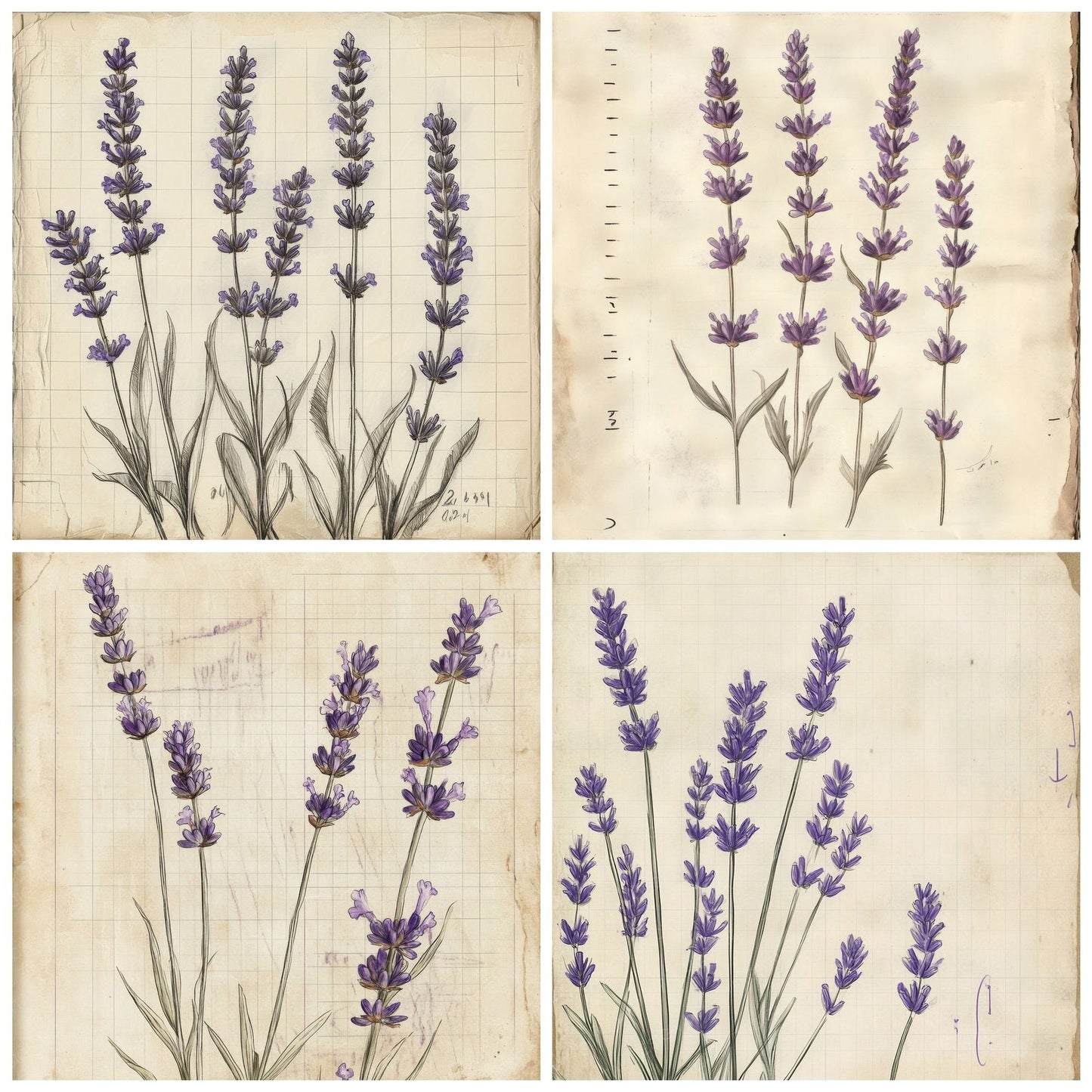 Sketch Lavender Notebook Digital Paper Pack (DDD003599)