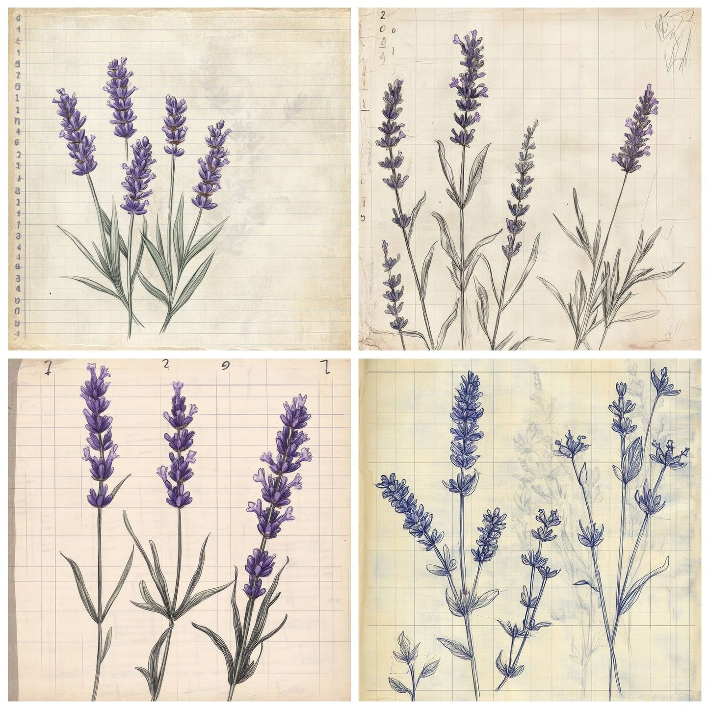 Sketch Lavender Notebook Digital Paper Pack (DDD003599)