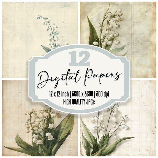 Sketch Lily Valley Notepad Digital Paper Pack (DDD003605)