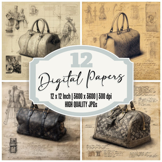 Sketch Louis Vuitton Speedy Bag Digital Paper Pack (DDD003607)