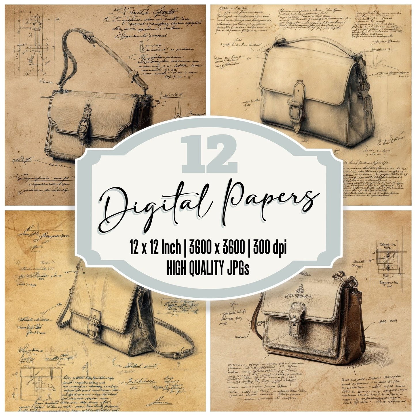 Sketch Mini Crossbody Flap Bag Digital Paper Pack (DDD003618)