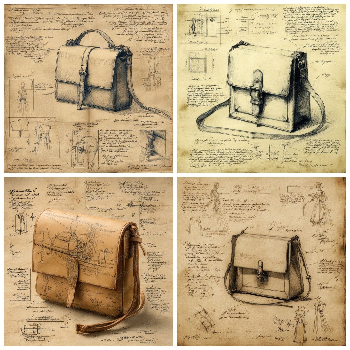 Sketch Mini Crossbody Flap Bag Digital Paper Pack (DDD003618)