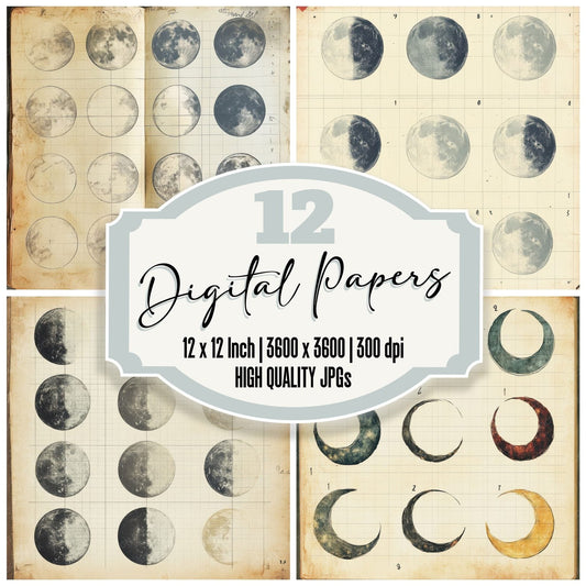 Sketch Moon Notepad Digital Paper Pack (DDD003619)