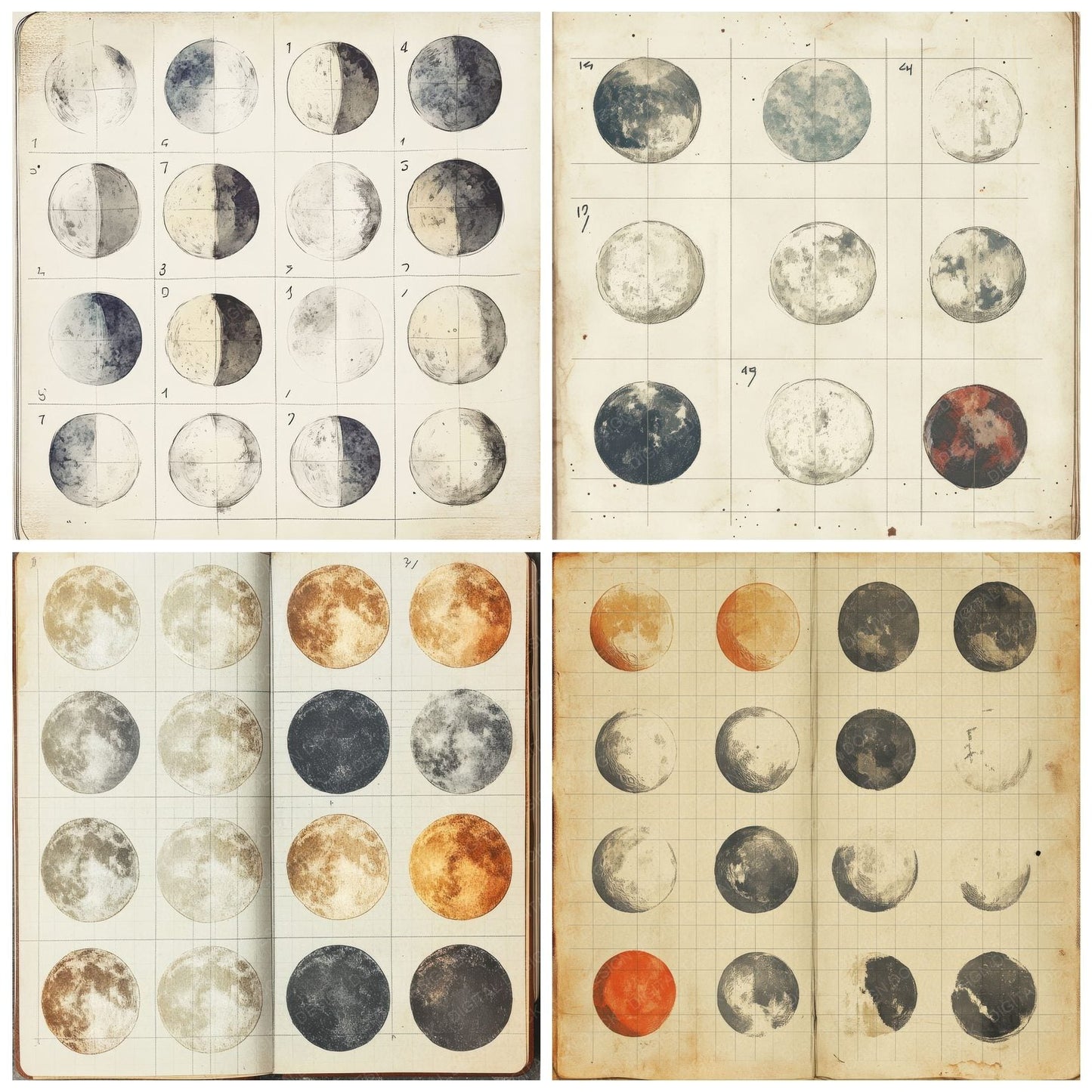 Sketch Moon Notepad Digital Paper Pack (DDD003619)
