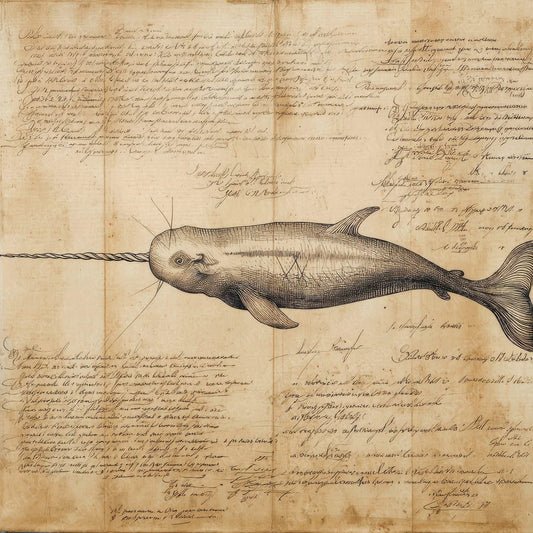 Sketch Narwhal Tusk Study Digital Paper Pack (DDD003623)