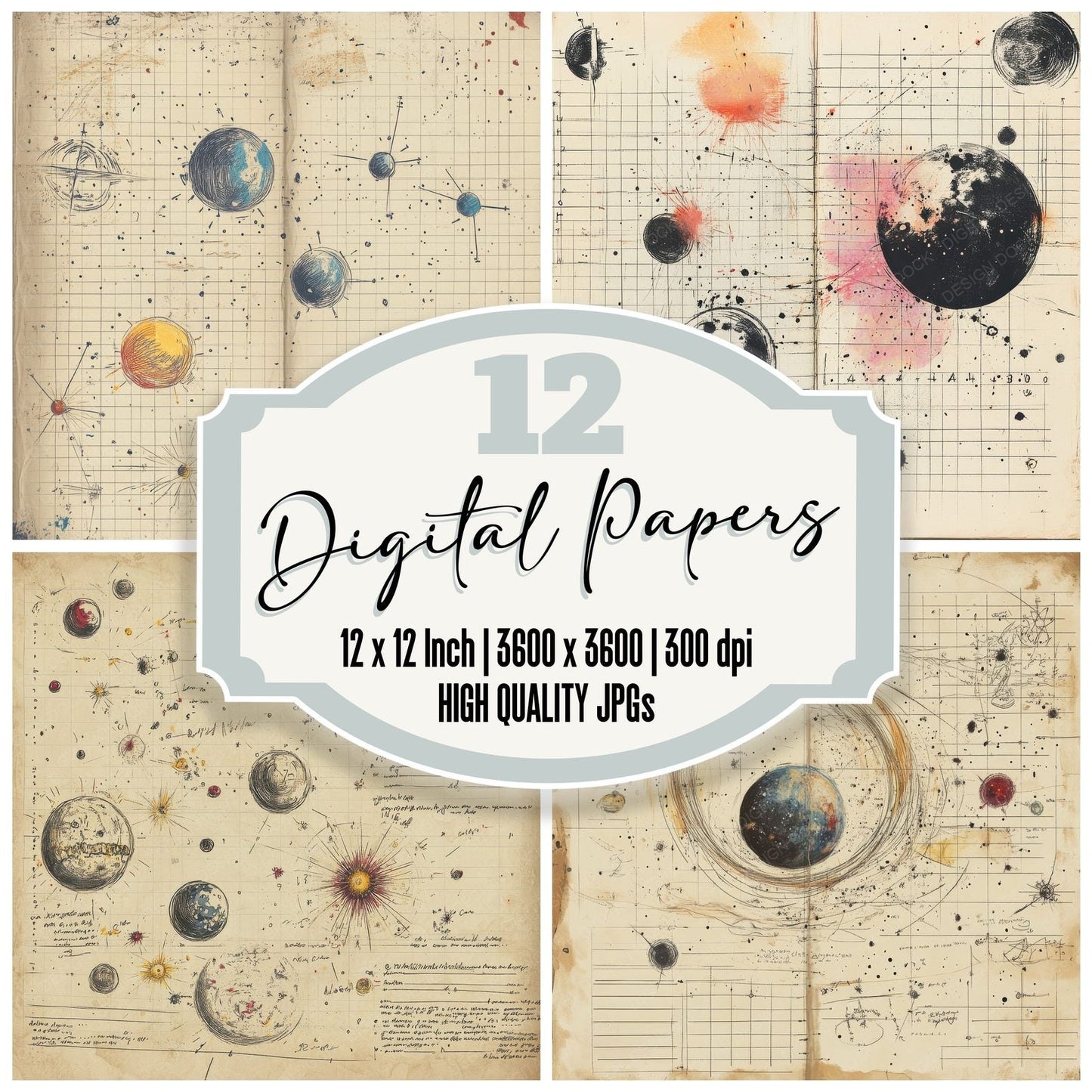 Sketch Planet Notes Digital Paper Pack (DDD003640)