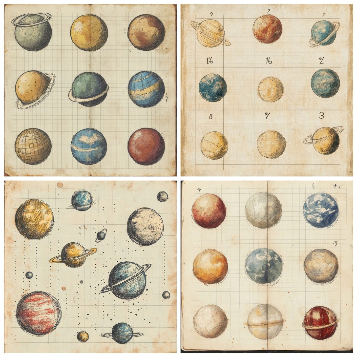 Sketch Planets Notepad Digital Paper Pack (DDD003641)