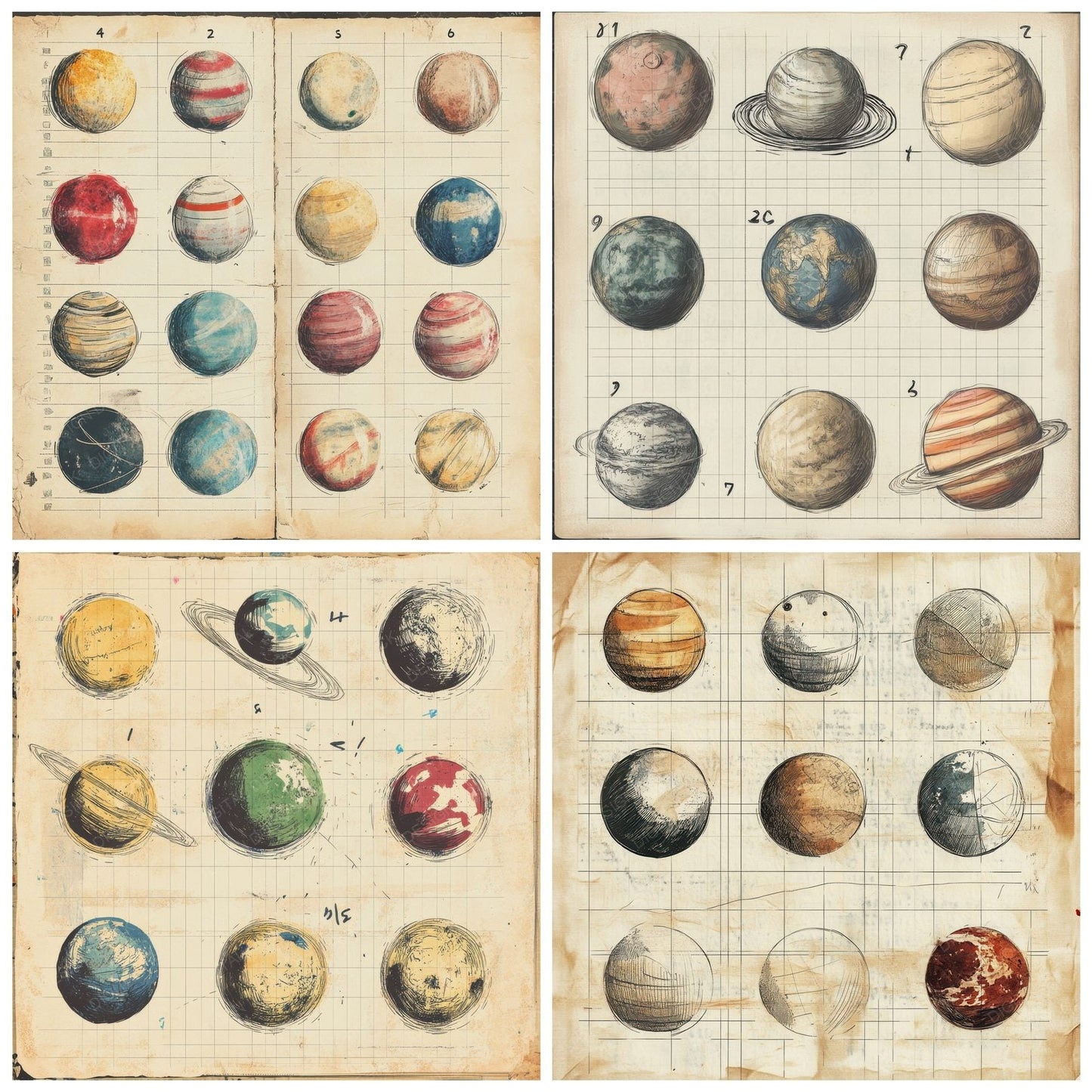 Sketch Planets Notepad Digital Paper Pack (DDD003641)