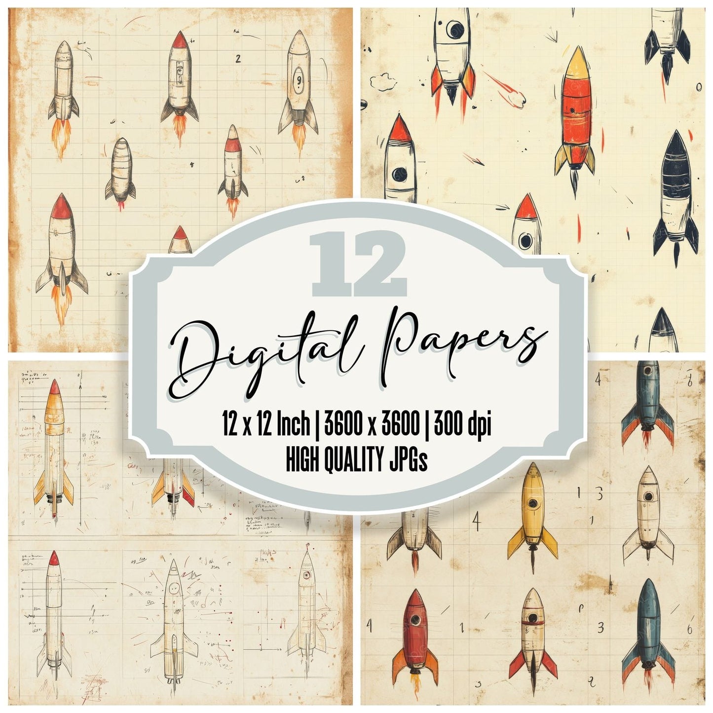 Sketch Rocket Notepad Digital Paper Pack (DDD003656)