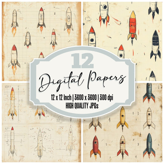 Sketch Rocket Notepad Digital Paper Pack (DDD003656)