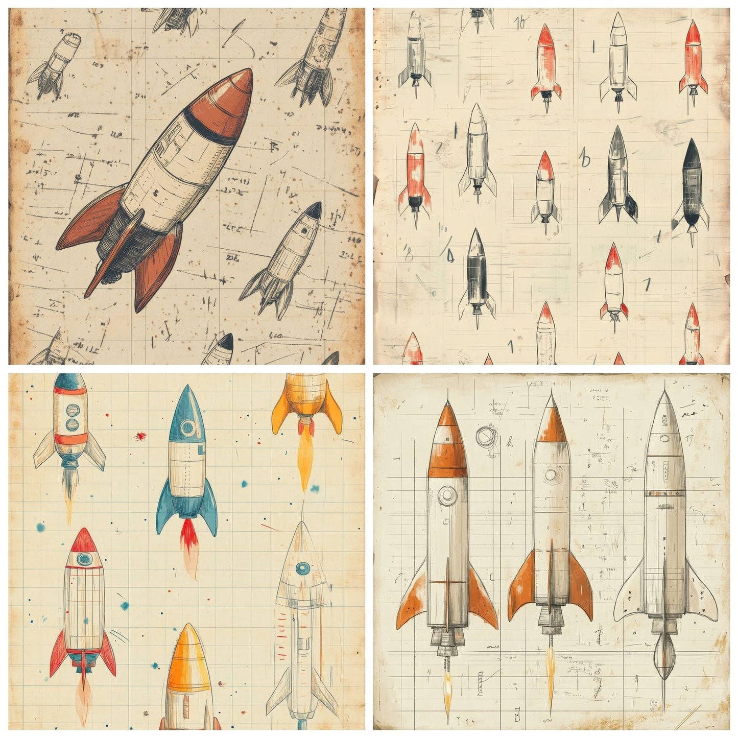 Sketch Rocket Notepad Digital Paper Pack (DDD003656)