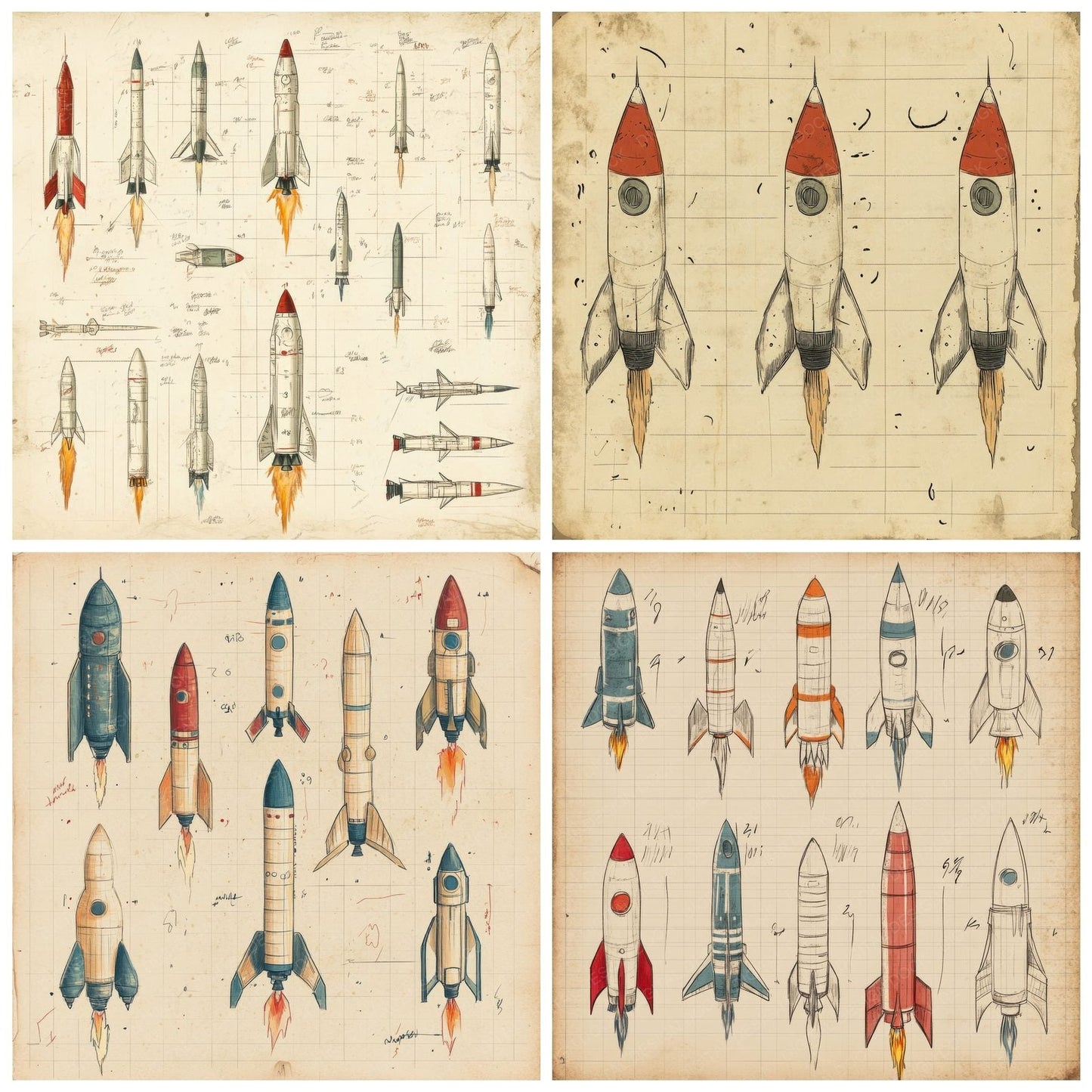 Sketch Rocket Notepad Digital Paper Pack (DDD003656)