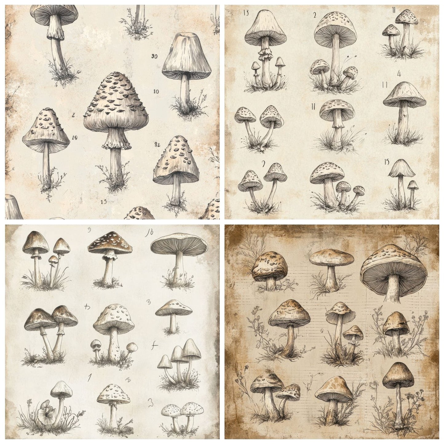 Sketch Shaggy Inkcap Notepad Digital Paper Pack (DDD003663)