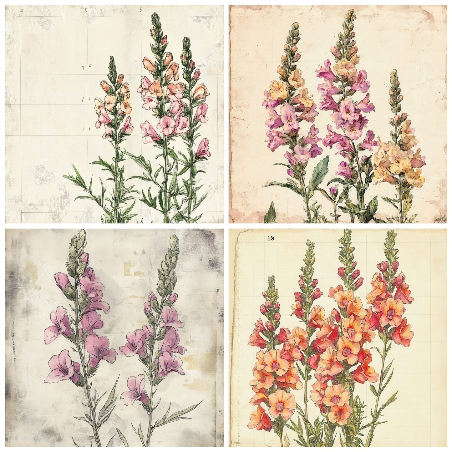 Sketch Snapdragon Notepad Digital Paper Pack (DDD003665)
