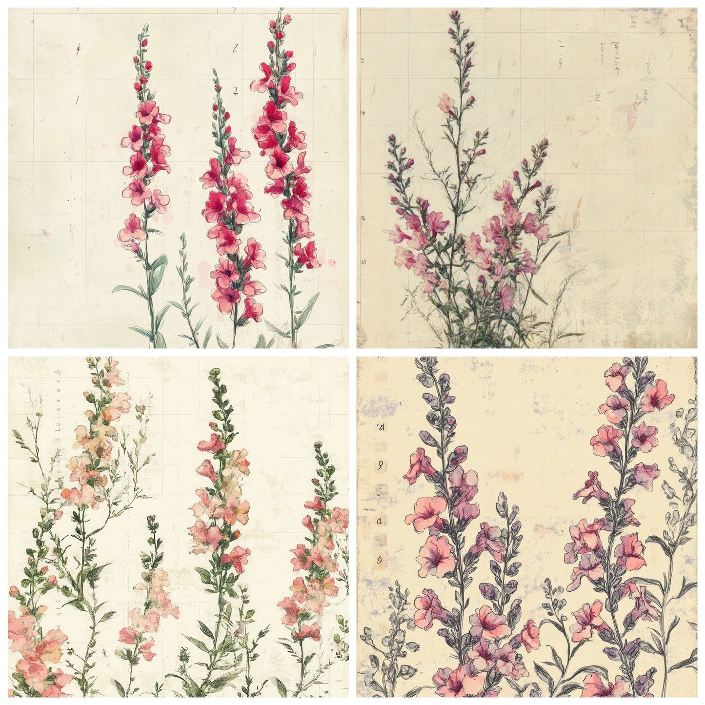 Sketch Snapdragon Notepad Digital Paper Pack (DDD003665)