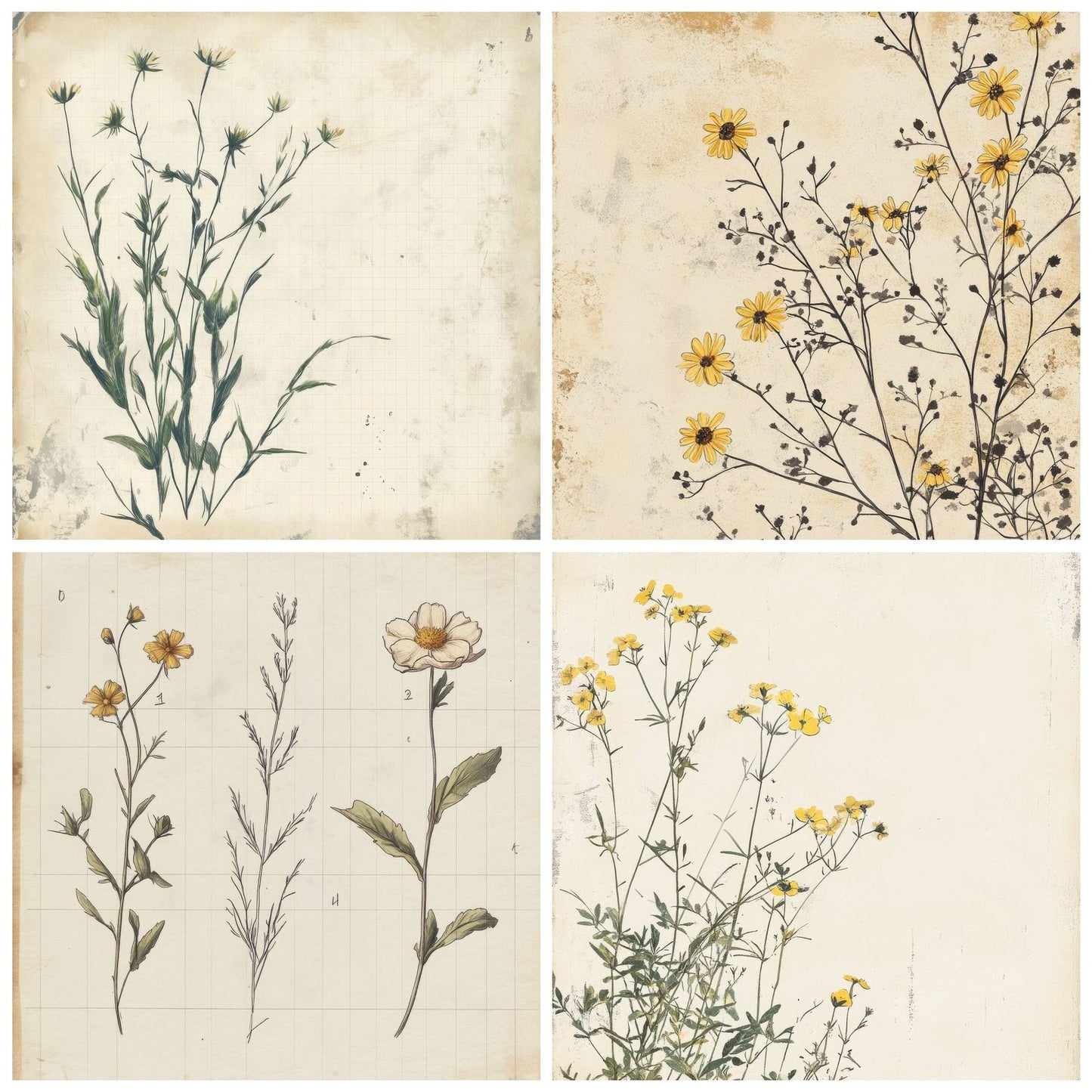 Sketch Tansy Notepad Digital Paper Pack (DDD003680)