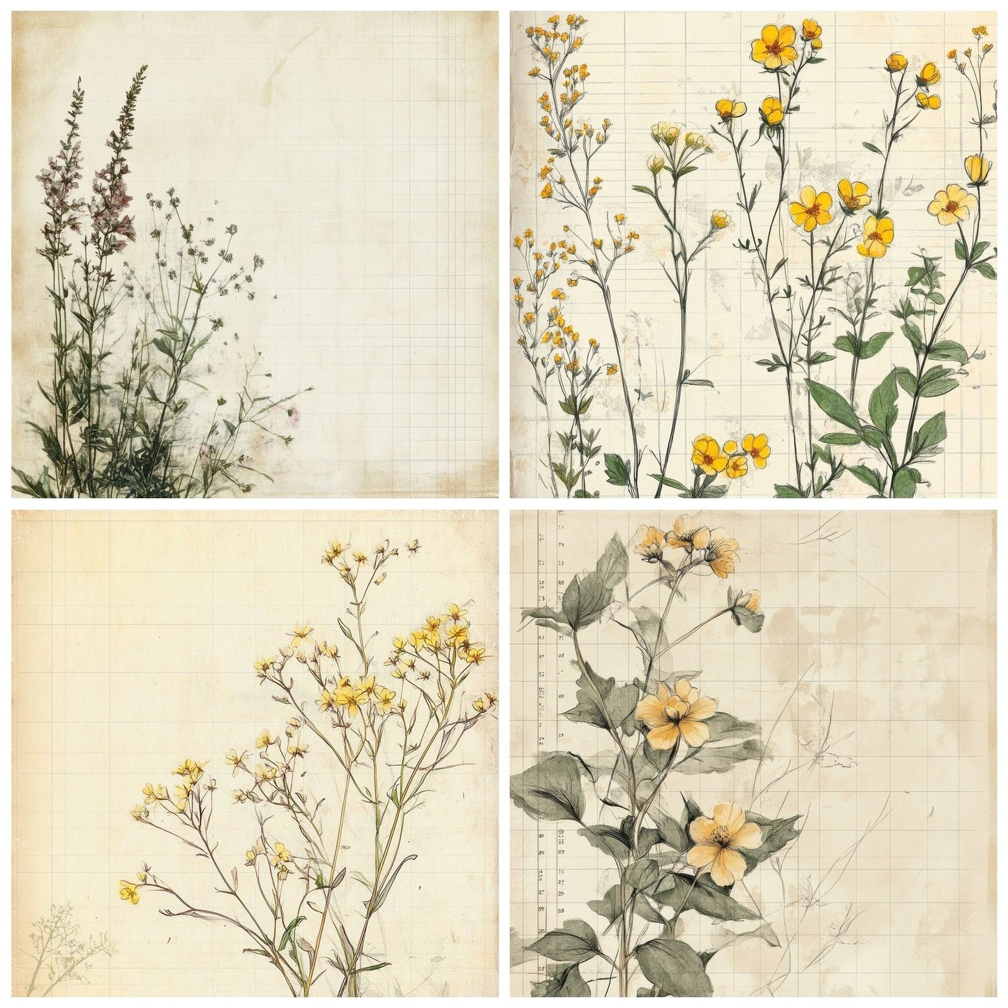 Sketch Tansy Notepad Digital Paper Pack (DDD003680)